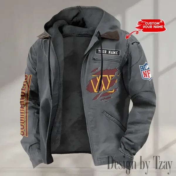 Washington Commanders Winter Thick Warm Plush Zipper Men Jacket trending 2025 ANZPJH019 - Image 4