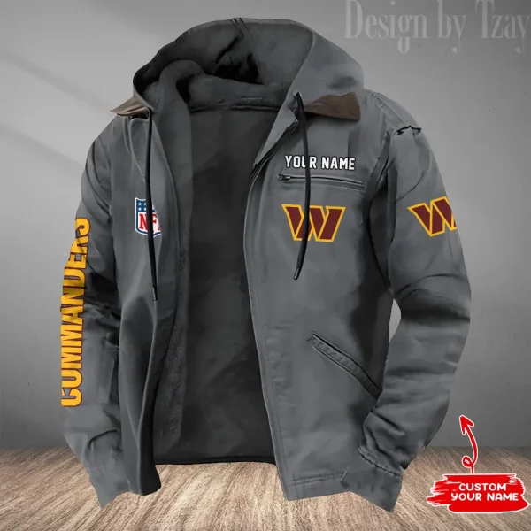 Washington Commanders Winter Thick Warm Plush Zipper Men Jacket Trending 2025 ANZPJH097 - Image 2