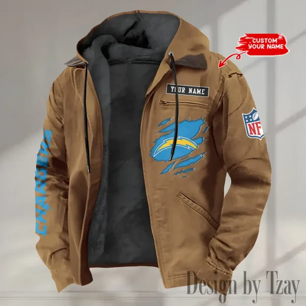 Los Angeles Chargers Winter Thick Warm Plush Zipper Men Jacket trending 2025 ANZPJH021