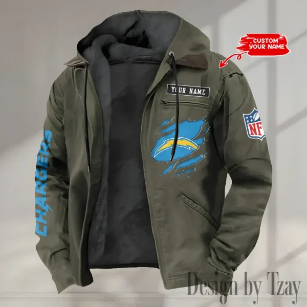 Los Angeles Chargers Winter Thick Warm Plush Zipper Men Jacket trending 2025 ANZPJH021 - Image 4