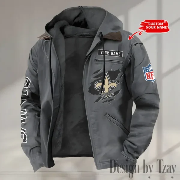 New Orleans Saints Winter Thick Warm Plush Zipper Men Jacket trending 2025 ANZPJH026 - Image 4