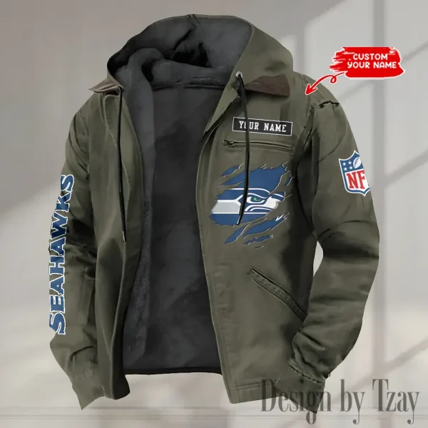 Seattle Seahawks Winter Thick Warm Plush Zipper Men Jacket trending 2025 ANZPJH027 - Image 2