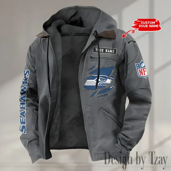 Seattle Seahawks Winter Thick Warm Plush Zipper Men Jacket trending 2025 ANZPJH027 - Image 3