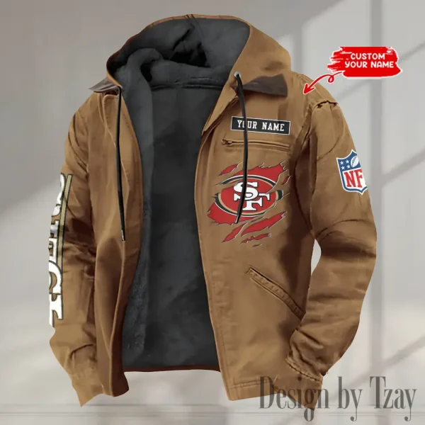 San Francisco 49ers Winter Thick Warm Plush Zipper Men Jacket trending 2025 ANZPJH028