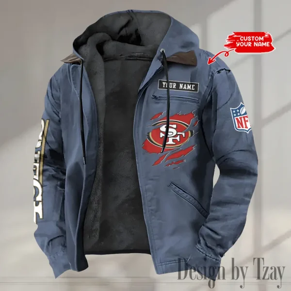 San Francisco 49ers Winter Thick Warm Plush Zipper Men Jacket trending 2025 ANZPJH028 - Image 3