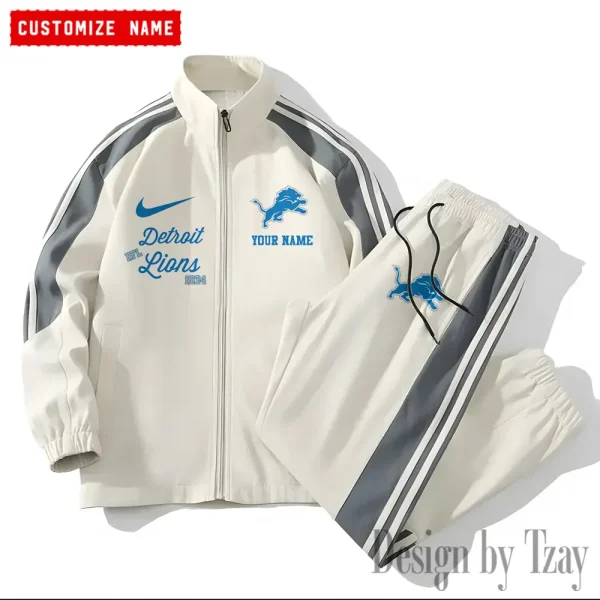Detroit Lions Casual Suit Set Trendy Versatile Outdoor