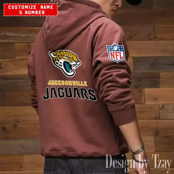 Jacksonville Jaguars NFL Style Men's Hooded Multi-Pocket Vintage AZVMHD708 - Image 7