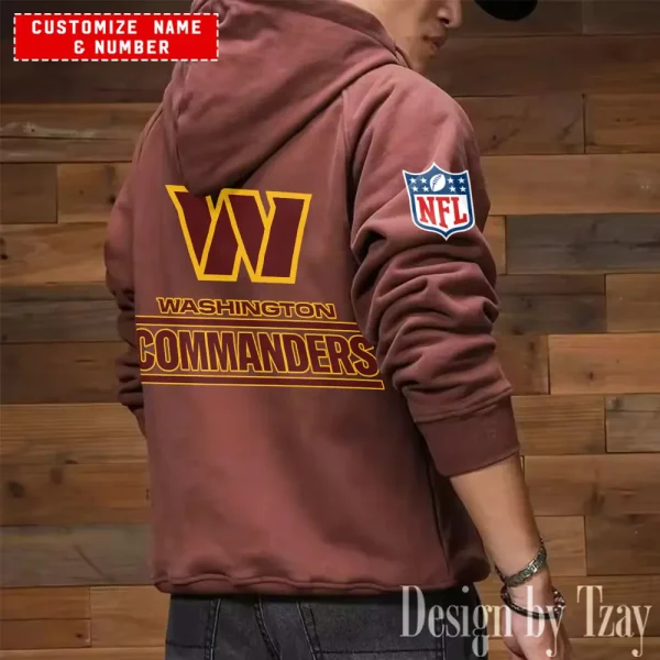 Washington Commanders NFL Style Men's Hooded Multi-Pocket Vintage AZVMHD709 - Image 7