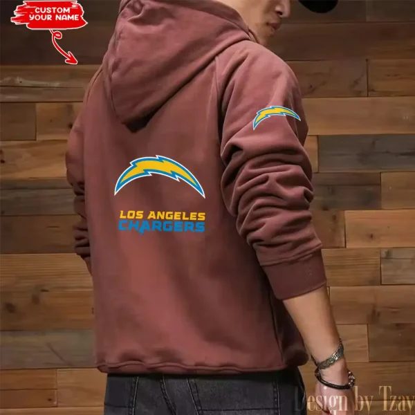 Los Angeles Chargers Style Men's Hooded Multi-Pocket Vintage AZVMHD687 - Image 7