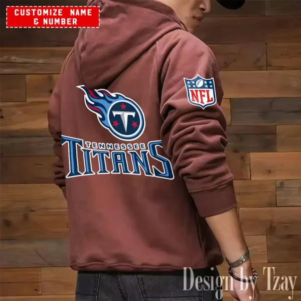 Tennessee Titans NFL Style Men's Hooded Multi-Pocket Vintage AZVMHD710 - Image 6