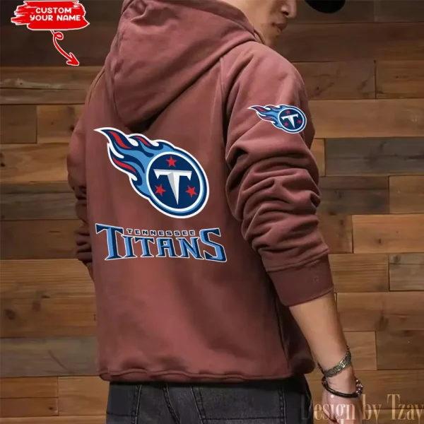 Tennessee Titans Style Men's Hooded Multi-Pocket Vintage AZVMHD700 - Image 7