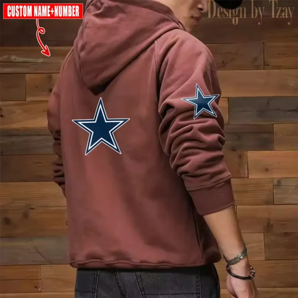 Dallas Cowboys NFL Style Men's Hooded Multi-Pocket Vintage AZVMHD759 - Image 2