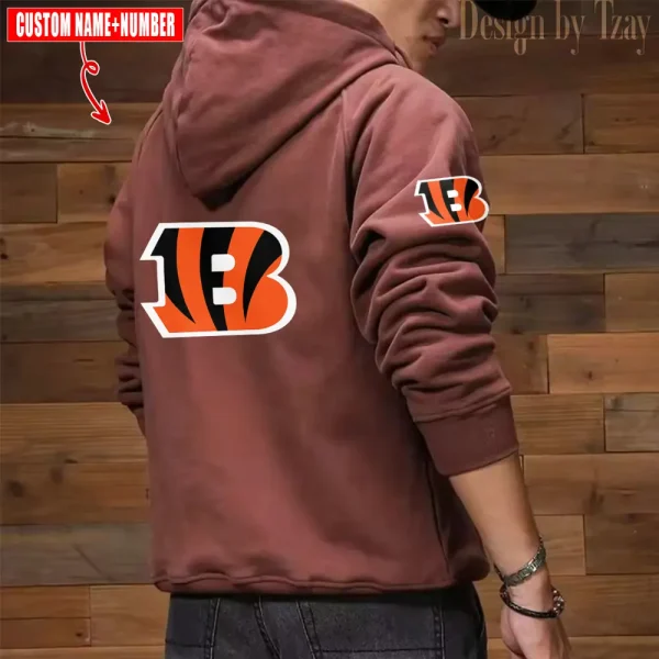 Cincinnati Bengals NFL Style Men's Hooded Multi-Pocket Vintage AZVMHD761 - Image 7