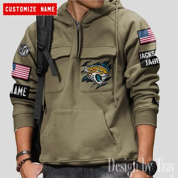 Jacksonville Jaguars NFL Style Men's Hooded Multi-Pocket Vintage AZVMHD783 - Image 5