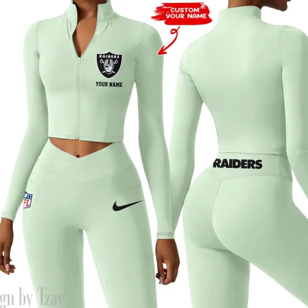 Las Vegas Raiders Long Sleeve Jacket Zip Up Running Sports SPTZSTW017 - Image 4