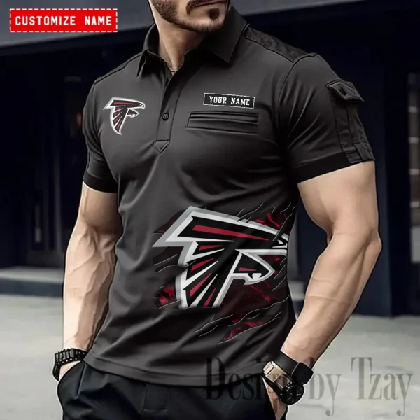 Atlanta Falcons NFL NewFashion Men Polo Short Sleeve Shirt SPTMSPLS002 - Image 2