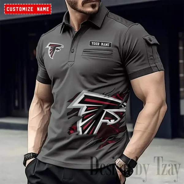 Atlanta Falcons NFL NewFashion Men Polo Short Sleeve Shirt SPTMSPLS002