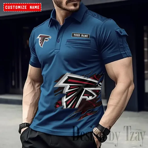Atlanta Falcons NFL NewFashion Men Polo Short Sleeve Shirt SPTMSPLS002 - Image 3