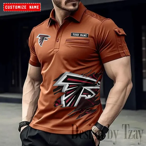 Atlanta Falcons NFL NewFashion Men Polo Short Sleeve Shirt SPTMSPLS002 - Image 4
