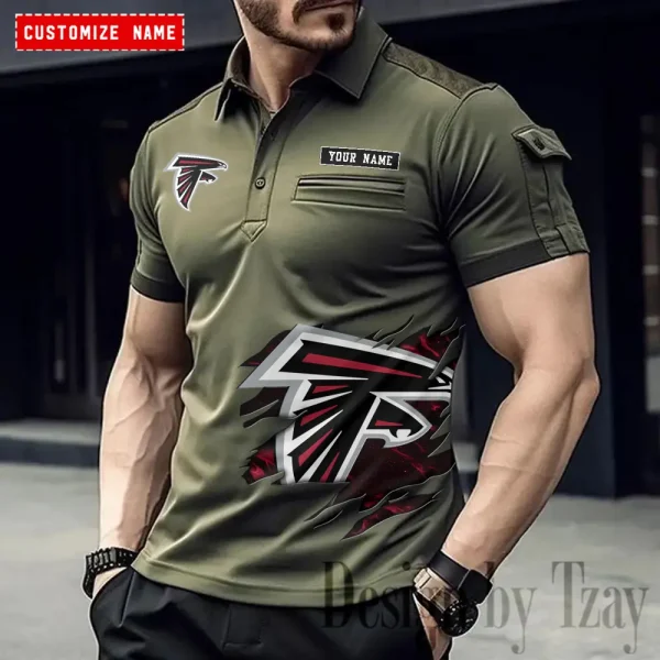 Atlanta Falcons NFL NewFashion Men Polo Short Sleeve Shirt SPTMSPLS002 - Image 5