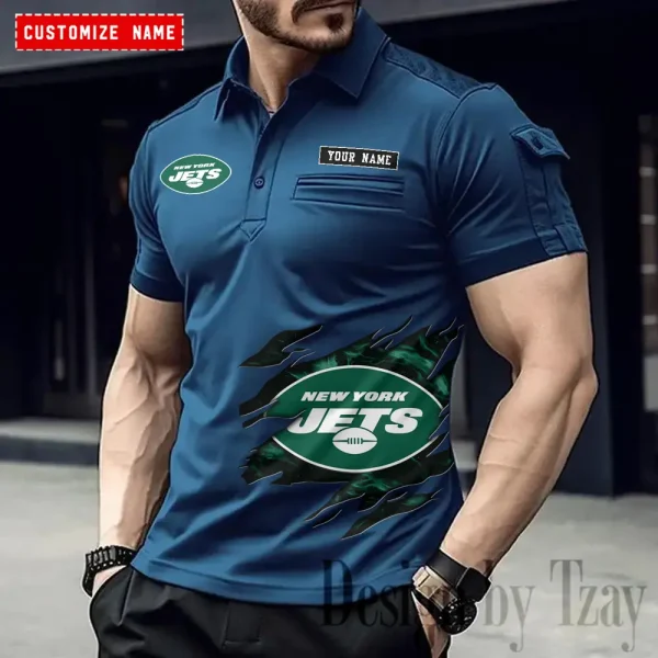 New York Jets NFL NewFashion Men Polo Short Sleeve Shirt SPTMSPLS025 - Image 3