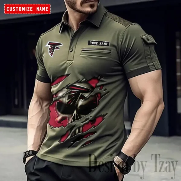Atlanta Falcons NFL NewFashion Men Polo Short Sleeve Shirt SPTMSPLS069