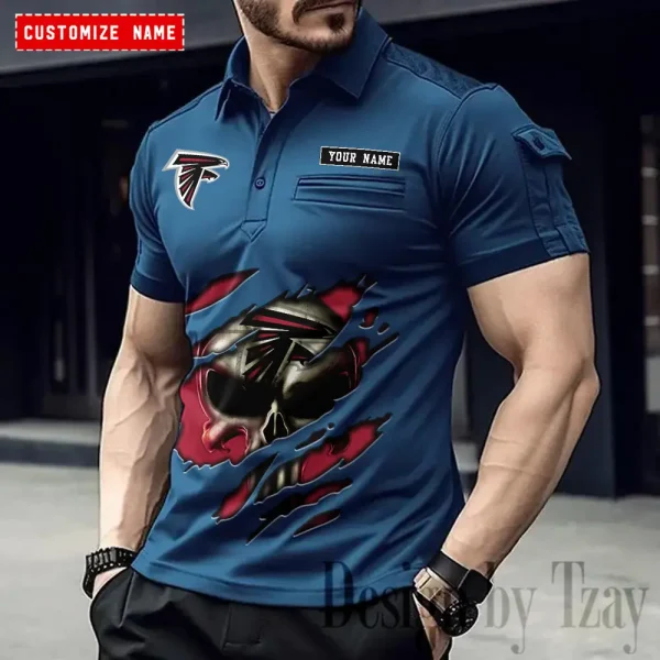 Atlanta Falcons NFL NewFashion Men Polo Short Sleeve Shirt SPTMSPLS069 - Image 3