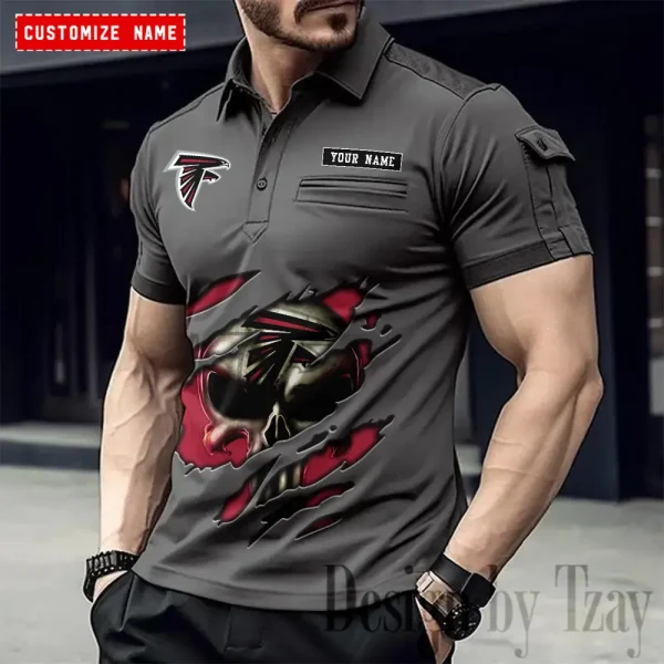 Atlanta Falcons NFL NewFashion Men Polo Short Sleeve Shirt SPTMSPLS069 - Image 5