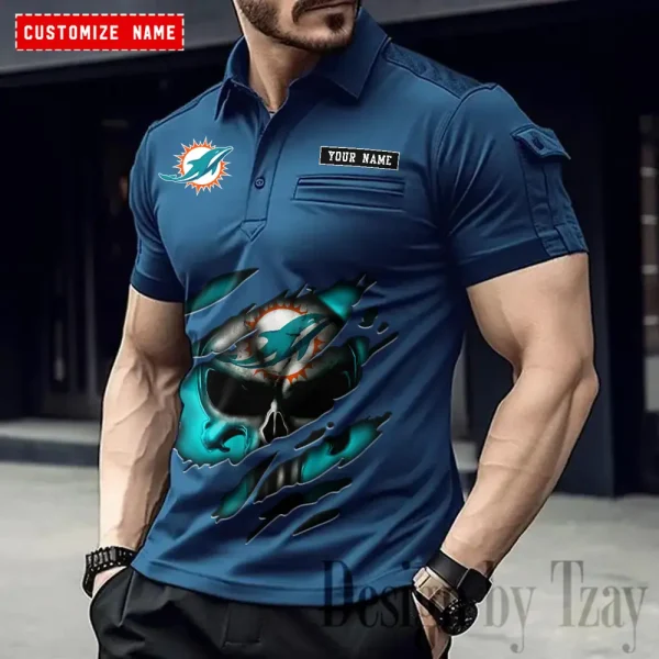 Miami Dolphins NFL NewFashion Men Polo Short Sleeve Shirt SPTMSPLS087 - Image 3