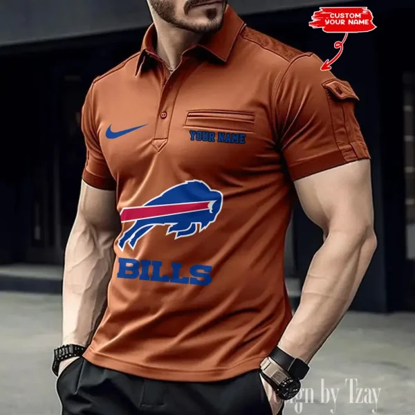 Buffalo Bills NFL NewFashion Men Polo Short Sleeve Shirt SPTMSPLS100 - Image 3