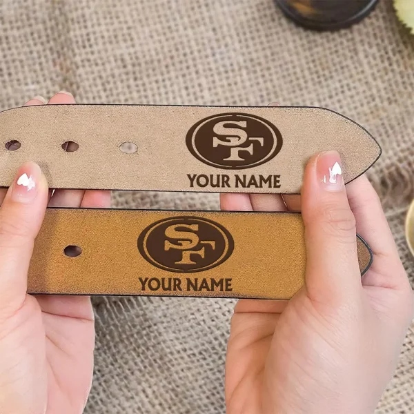 San Francisco 49ers Leather Engraved Belts for Daddy, Father's Day Gift for Boyfriend, Unique Gift for Husband - Image 2
