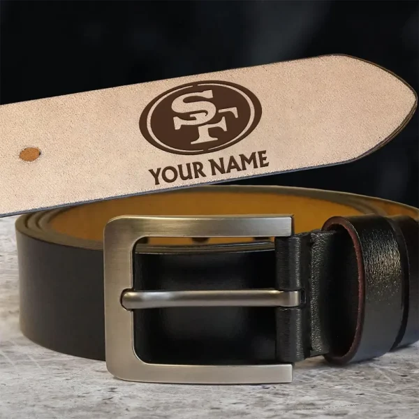 San Francisco 49ers Leather Engraved Belts for Daddy, Father's Day Gift for Boyfriend, Unique Gift for Husband - Image 3
