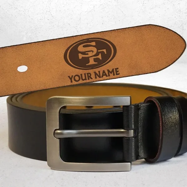 San Francisco 49ers Leather Engraved Belts for Daddy, Father's Day Gift for Boyfriend, Unique Gift for Husband