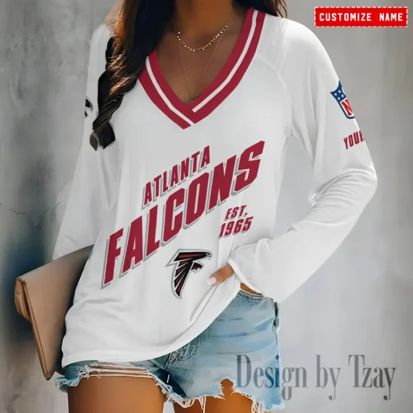 Atlanta Falcons NFL Long Sleeve V-Neck Sweatshirts New 2025 ANZVPS106