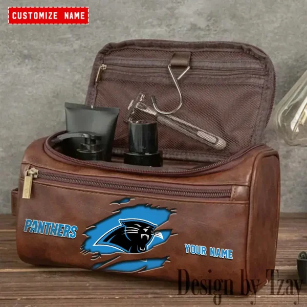Carolina Panthers NFL Men Vintage Luxury Toiletry Bag Travel 2025 ANZLCB043 - Image 3