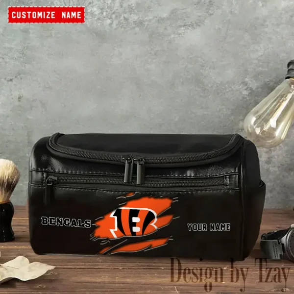 Cincinnati Bengals NFL Men Vintage Luxury Toiletry Bag Travel 2025 ANZLCB045 - Image 3