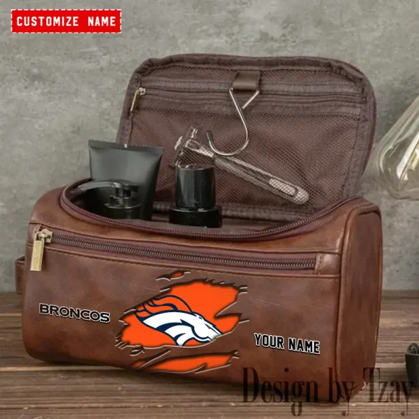 Denver Broncos NFL Men Vintage Luxury Toiletry Bag Travel 2025 ANZLCB048 - Image 2