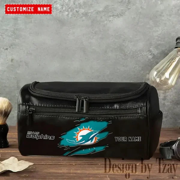 Miami Dolphins NFL Men Vintage Luxury Toiletry Bag Travel 2025 ANZLCB058 - Image 3