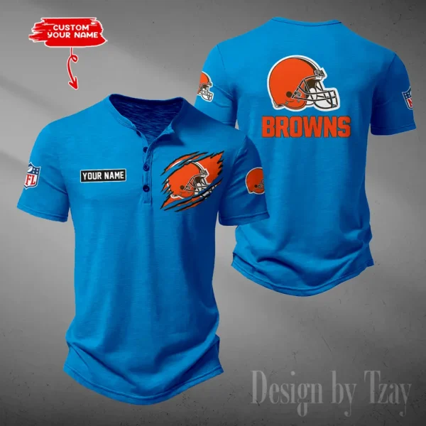 Cleveland Browns Men's Button Designer T-Shirts New Fashion 2025 ANZMBHCTS043