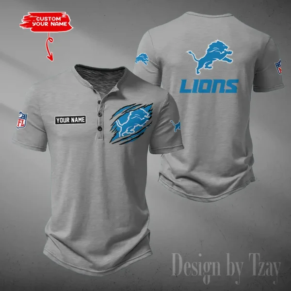 Detroit Lions Men's Button Designer T-Shirts New Fashion 2025 ANZMBHCTS046 - Image 3