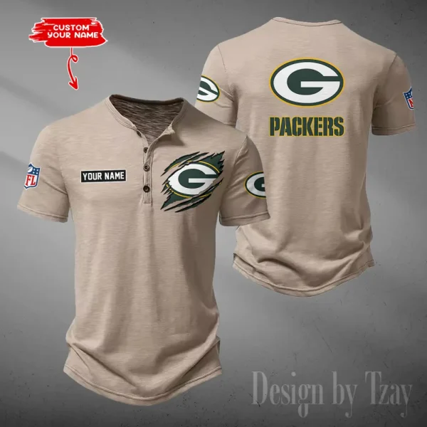 Green Bay Packers Men's Button Designer T-Shirts New Fashion 2025 ANZMBHCTS047 - Image 2
