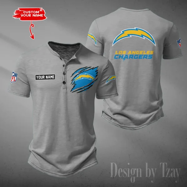 Los Angeles Chargers Men's Button Designer T-Shirts New Fashion 2025 ANZMBHCTS053 - Image 3
