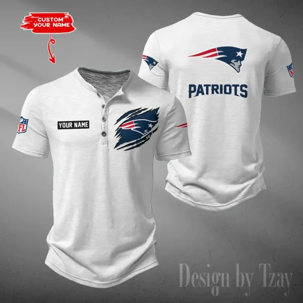 New England Patriots Men's Button Designer T-Shirts New Fashion 2025 ANZMBHCTS057 - Image 4