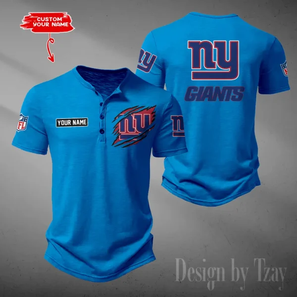 New York Giants Men's Button Designer T-Shirts New Fashion 2025 ANZMBHCTS059