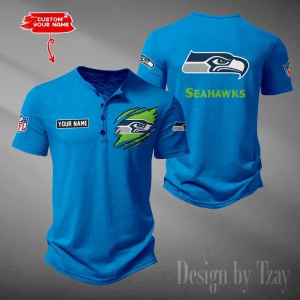 Seattle Seahawks Men's Button Designer T-Shirts New Fashion 2025 ANZMBHCTS064
