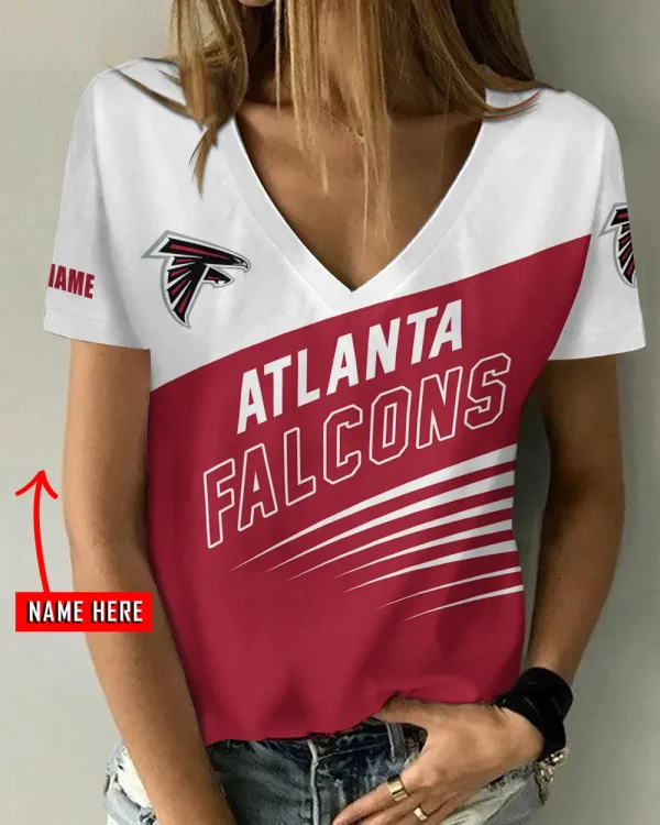 Atlanta Falcons Favorite V-Neck T-Shirt for Women Style 2025 ANZ-AGCWTS857