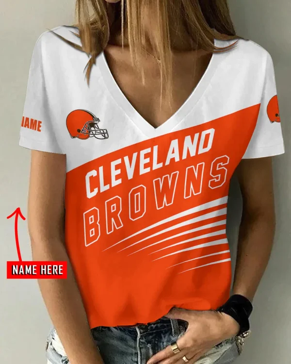 Cleveland Browns Favorite V-Neck T-Shirt for Women Style 2025 ANZ-AGCWTS863