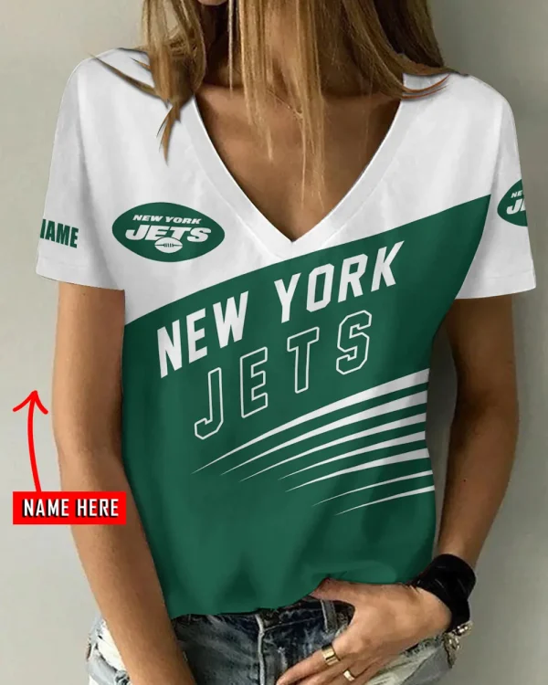 New York Jets Favorite V-Neck T-Shirt for Women Style 2025 ANZ-AGCWTS879