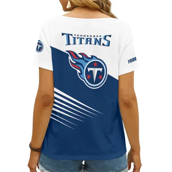 Tennessee Titans Favorite V-Neck T-Shirt for Women Style 2025 ANZ-AGCWTS885 - Image 2