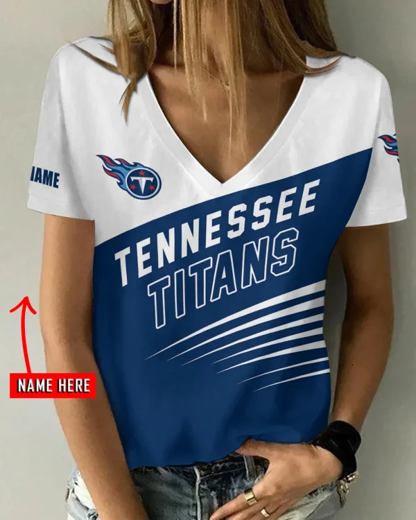 Tennessee Titans Favorite V-Neck T-Shirt for Women Style 2025 ANZ-AGCWTS885